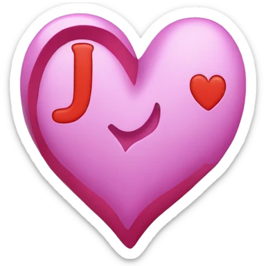 letters J and N in a heart sticker