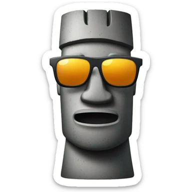 Iphone Moai emoji with sungalsses sticker