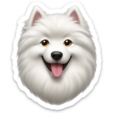Samoyed dog being silly tongue out sticker