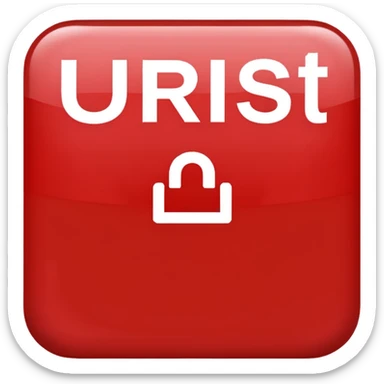 a red square with the words ur pist in the middle of the square sticker