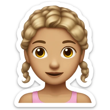 Little girl with ligth Brown hair tan skin balerrina sticker