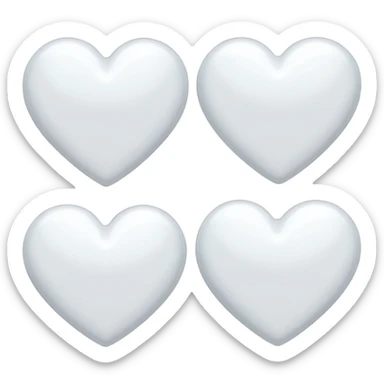 White hearts sticker