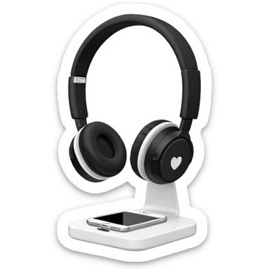 headphones holder/stand white sticker