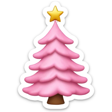 baby pink christmas tree sticker