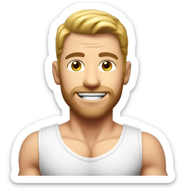 Caucasian Muscular gay in jock realistic sticker