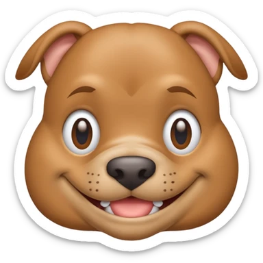light brown pocket bully facing forwards, head and shoulders. smiling sticker