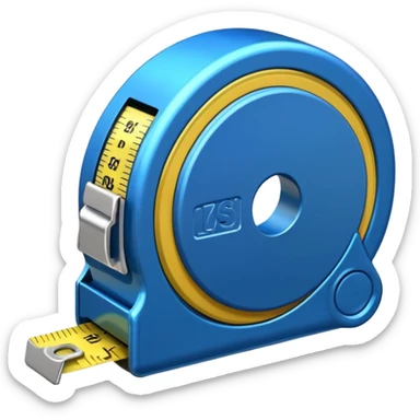 blue tape measure sticker