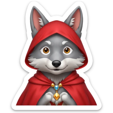 a wolf in a cape, wizard, magic in paw sticker