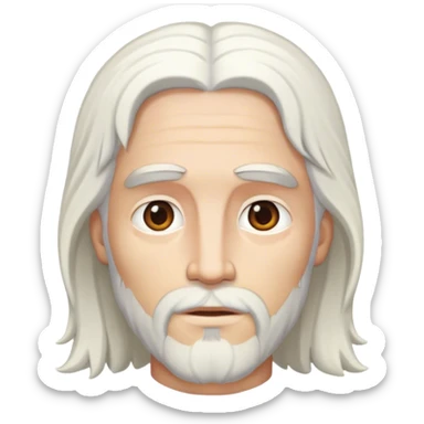 Jesus with white hair sticker