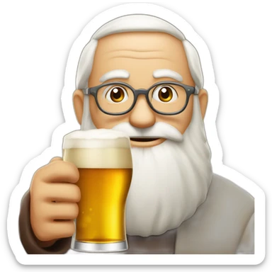 Père Noël qui offre un verre de bière à un enfant sticker