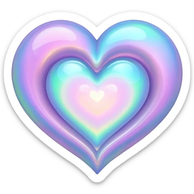 heart with a swirling opal effect sticker