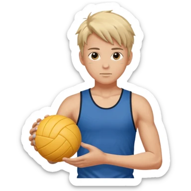 volleyball player, anime boy, with volleyball ball sticker