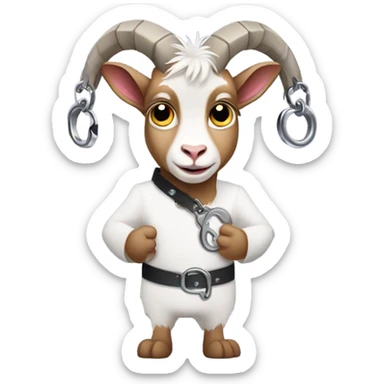 Cute guilty goat in handcuffs sticker
