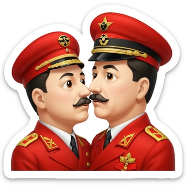 Hitler and Stalin kissing sticker