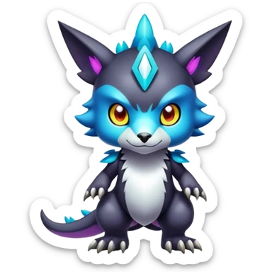 Cute cool colorful dark fantasy-Digimon-animal-hybrid full body sticker