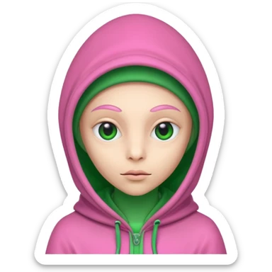 Hooded Pink Alien – Pink alien wearing a green hood.






 sticker