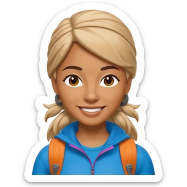 memoji face iphone: celebrity women hiking sticker