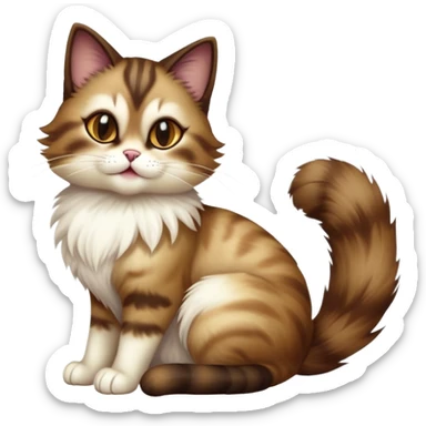 cinematic-[showshoe cat]-realistic-full-body-sitting-emoji,-tail-curled-playfully-around-its-paws,-head-tilted-dramatically,-fluffy-[brown mask white light brown back]-fur,-simplified-yet-realistic-focused-features,-highly-detailed,-glowing-with-an-almost-sarcastic-glow sticker