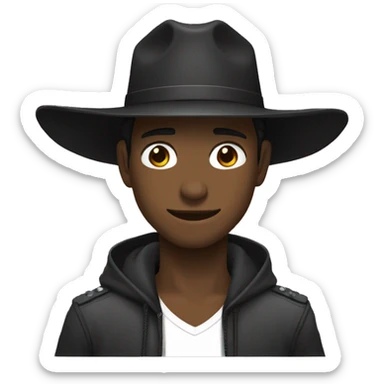 Chico estilo anime con caballo Negro y mirafa fria  sticker