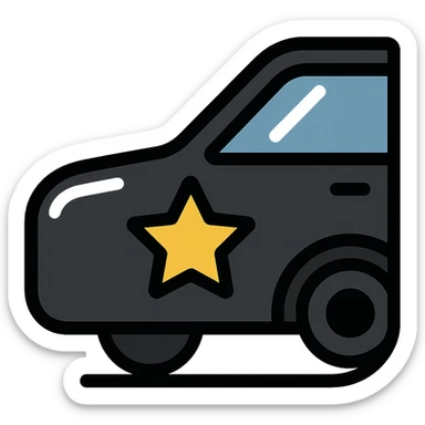 small bright silver or gold star icon conveying perfection on a glossy black high-end car surface, main color glossy black, subtle reflections, emphasis on mirror-like shine, modern and clean, not overloaded sticker