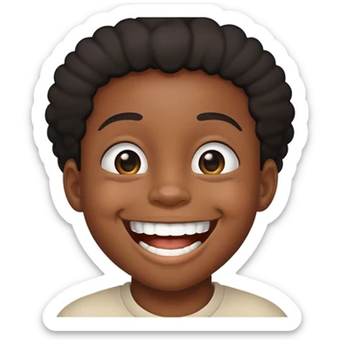 happy black kid sticker