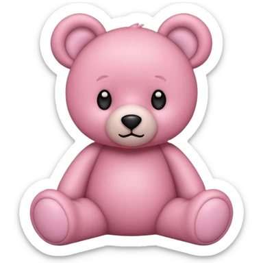 pink teddy bear with perked ears sticker