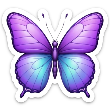 Purple butterfly in emoji sticker