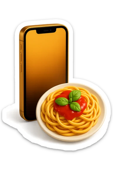 emoji 3d stile iphone che rappresenta un PIATTO DI PASTA 3d sticker