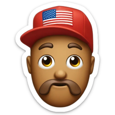 poop emoji wearing red make america great again cap sticker
