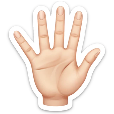 Really can't you follow instructions, I said Hand with 3 straight fingers and one bent towards the palm (the 3rd finger) sticker