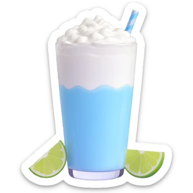 glass of ayran, Turkish yogurt drink, white and foamy sticker