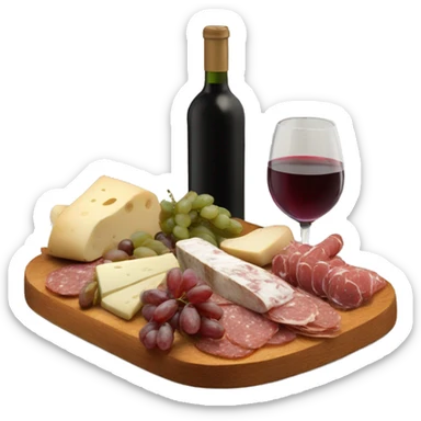 italian charcuterie board with wine sticker