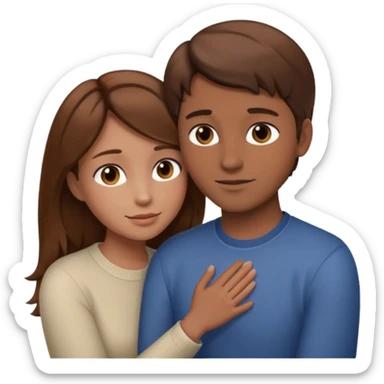 intimate moment between lovers brown hair sticker