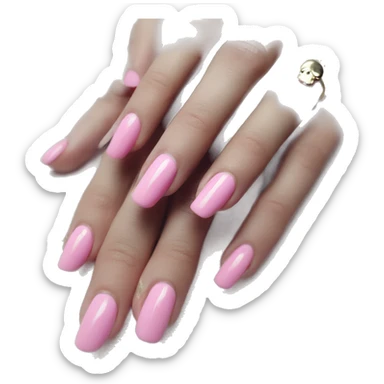 Pretty skeleton 5 fingers hand with pink nails manicure girly design but stylish minimalistic sticker