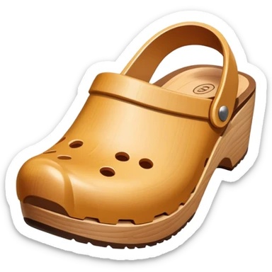 simple wooden traditional minimal clog  sticker