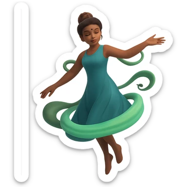 Make the person appear Indian with traditional Indian features and skin tone, keep the mystical swirling green aura as is, no background. sticker