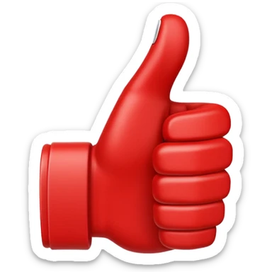 crea un dedo de like en color rojo al centro debe ir la frase "caja cusco" sticker