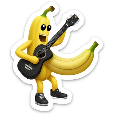 Un banano tocando una guitarra sticker