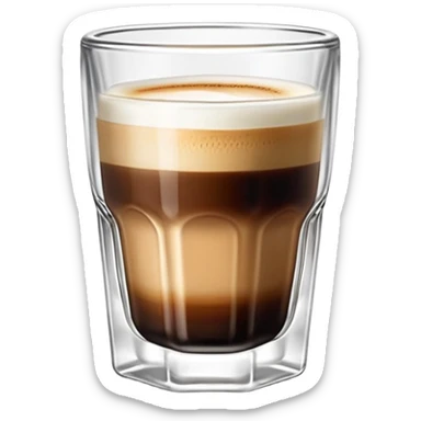 Small 4.5 ounce Gibraltar glass with cortado espresso drink, small glass tumbler with espresso and milk sticker