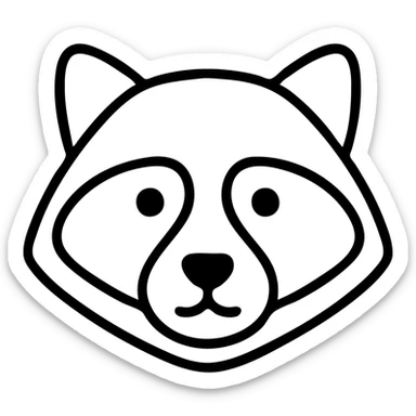purple raccoon icon outline sticker