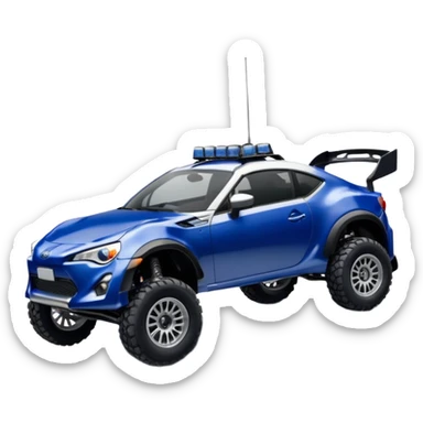 Rally Widened roof Long wheelbase widened pearly midnight snow dark blue 2nd generation 2025 Toyota 86 off-road racer chrome nerf bars,side-step mounted under-door-sill climbing rock sliders, and silver satin wheels  sticker