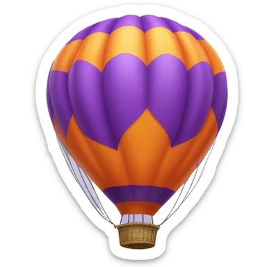 Purple and orange hot air balloon sticker