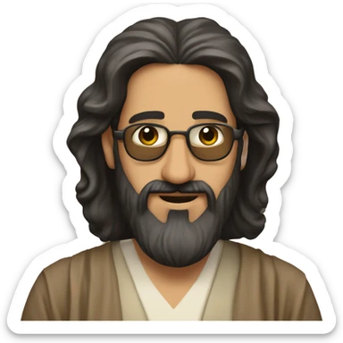 the dude from the big lebowski but with as an arab man with a longer black beard sticker