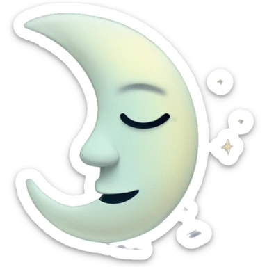 Smiling moon sleeping peacefully  sticker