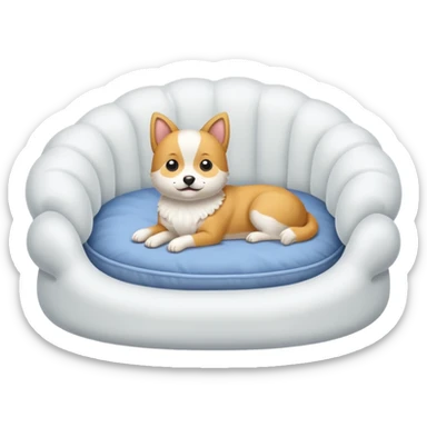white Pet bed empty with no animal in it sticker