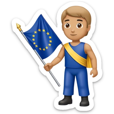 man with european union flag sticker