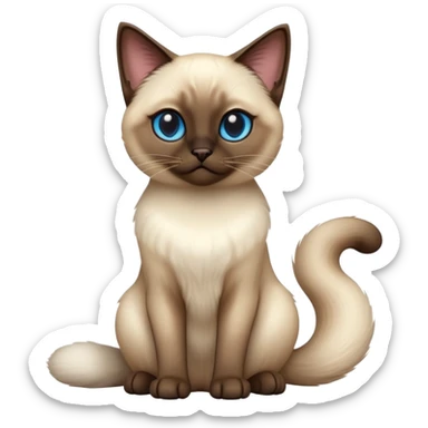 cinematic-[siamese cat]-realistic-full-body-sitting-emoji,-tail-curled-playfully-around-its-paws,-head-tilted-dramatically,-fluffy-[siamese]-fur,-simplified-yet-realistic-focused-features,-highly-detailed,-glowing-with-an-almost-sarcastic-glow sticker