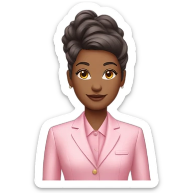 cosmetologist avatar dressed in pastel pink American suit sticker
