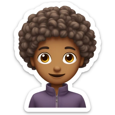 Garçon aux cheveux bouclés avec dégradé sur les côtés qui fait un cœur avec ses mains sticker