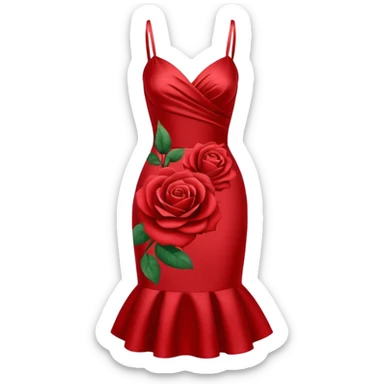 red rose dress no body sticker
